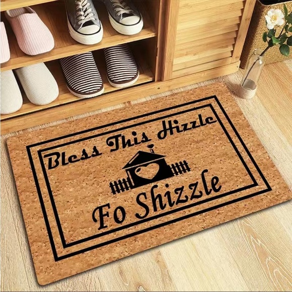 Bless This House Doormat Cork Look Rubber Backed - Picture 1 of 5